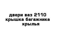 двери ваз 2110     крышка багажника     крылья